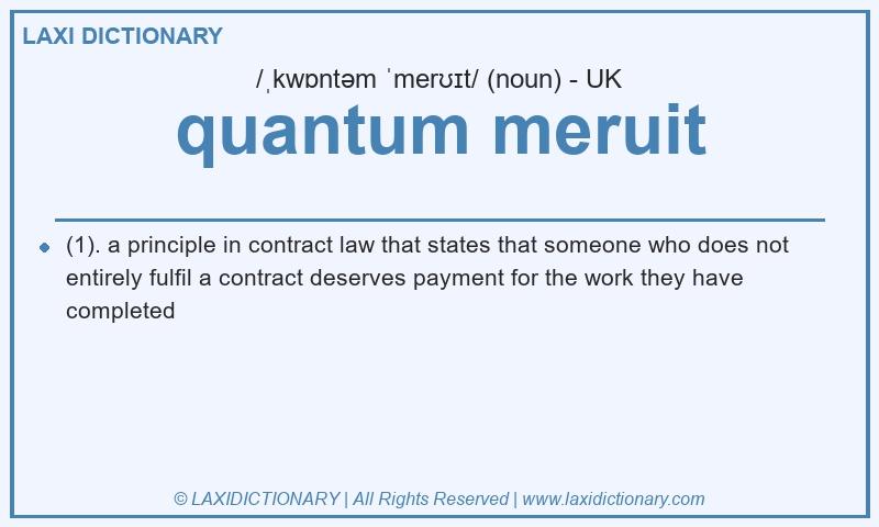 Definition quantum meruit in British English