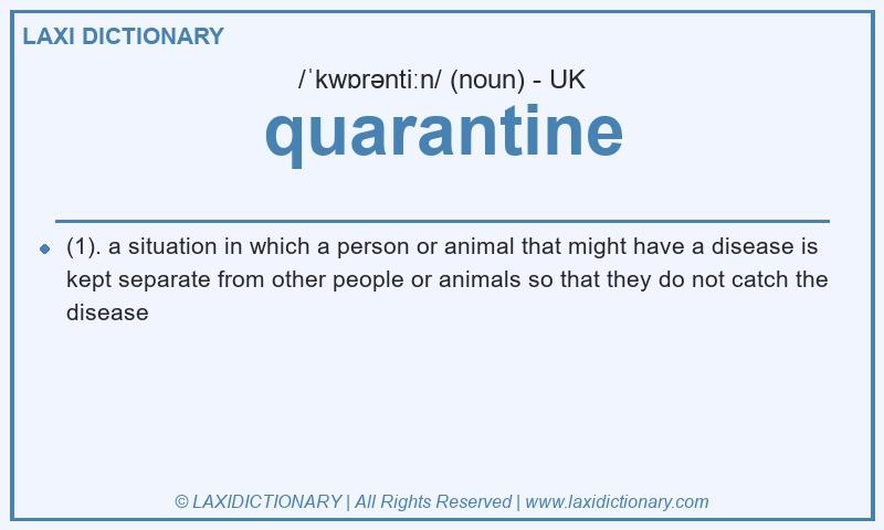 Definition quarantine in British English