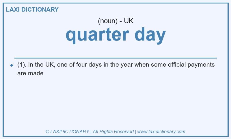 Definition quarter day in British English