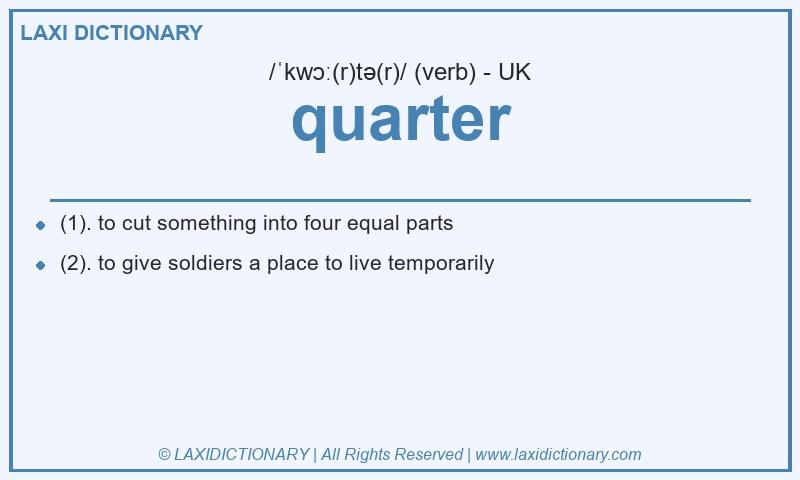 Definition quarter in British English