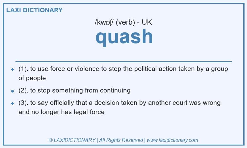 Definition quash in British English
