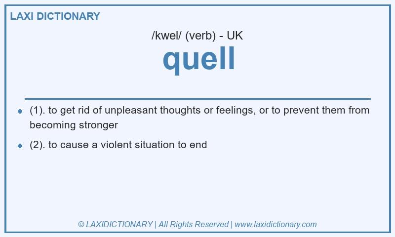 Definition quell in British English