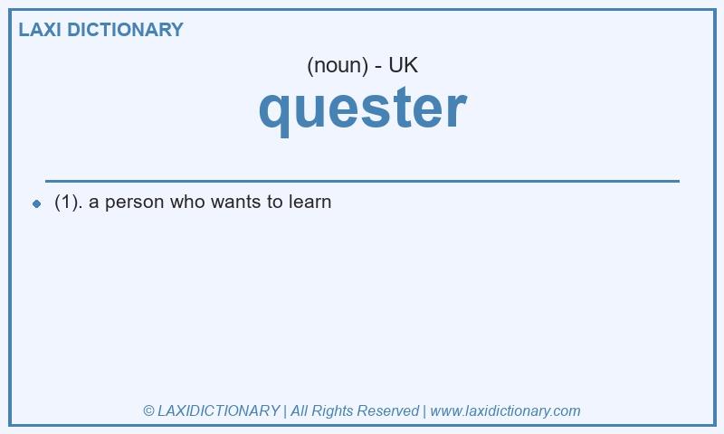 Definition quester in British English