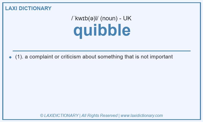 Definition quibble in British English