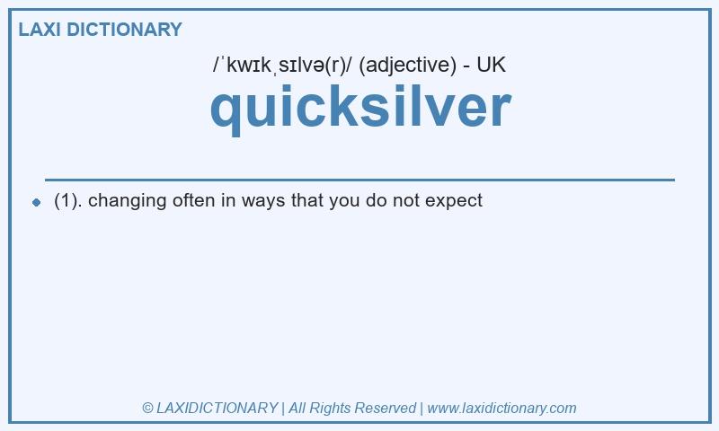 Definition quicksilver in British English
