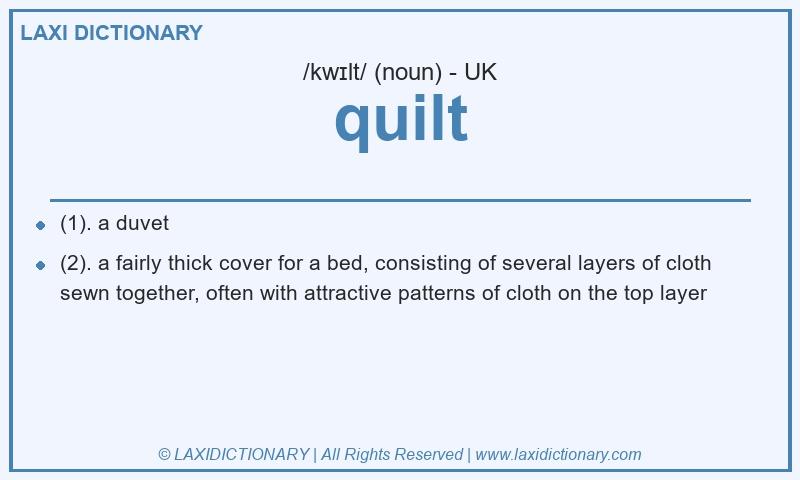 Definition quilt in British English