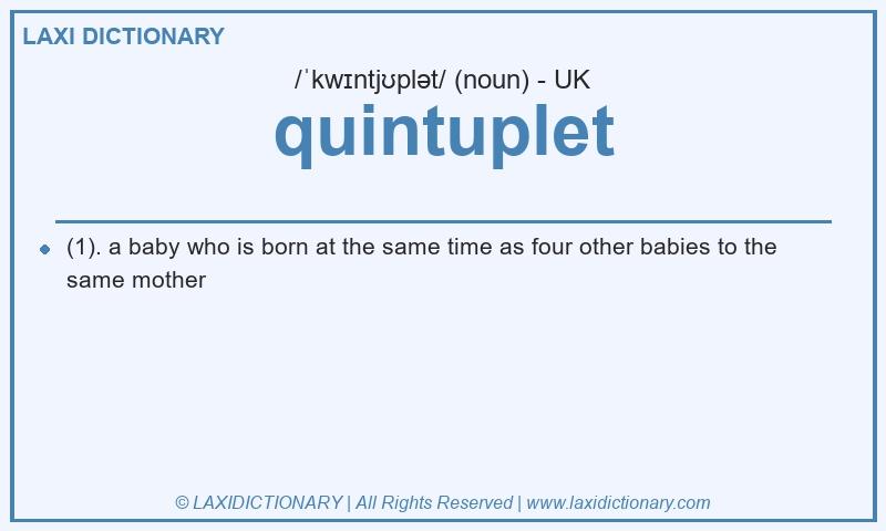 Definition quintuplet in British English