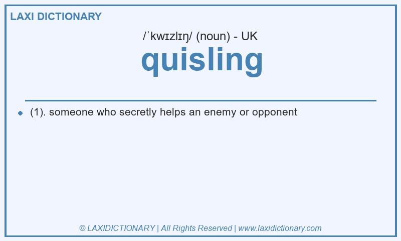 Definition quisling in British English