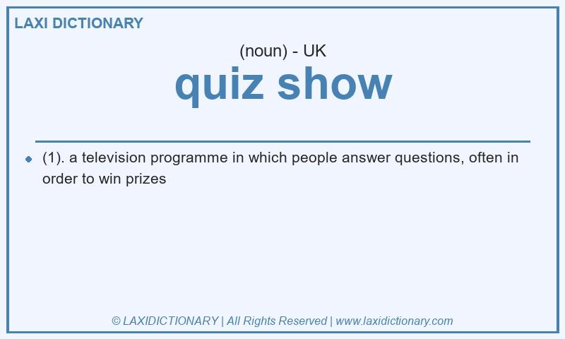 Definition quiz show in British English