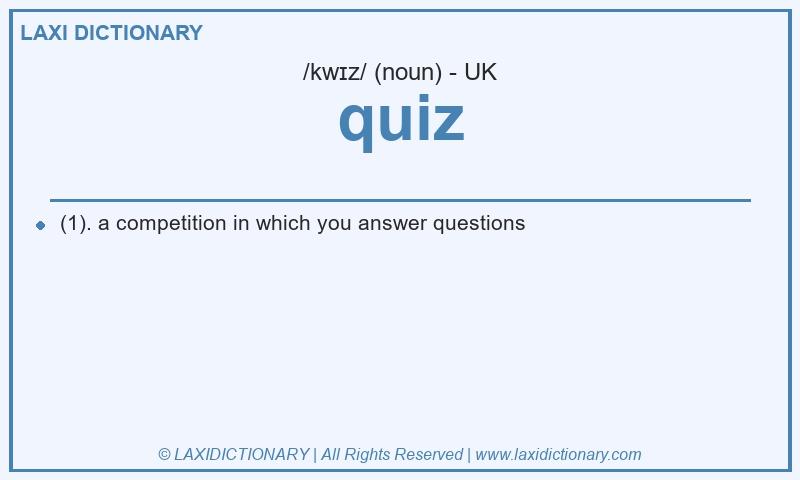 Definition quiz in British English