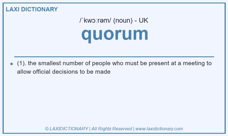Definition quorum in British English