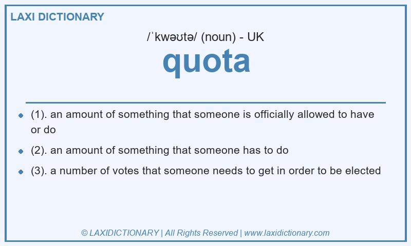 Definition quota in British English