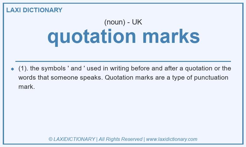 Definition quotation marks in British English