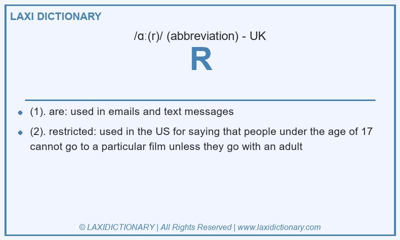 Definition R in British English