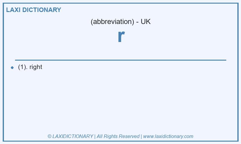 Definition r in British English