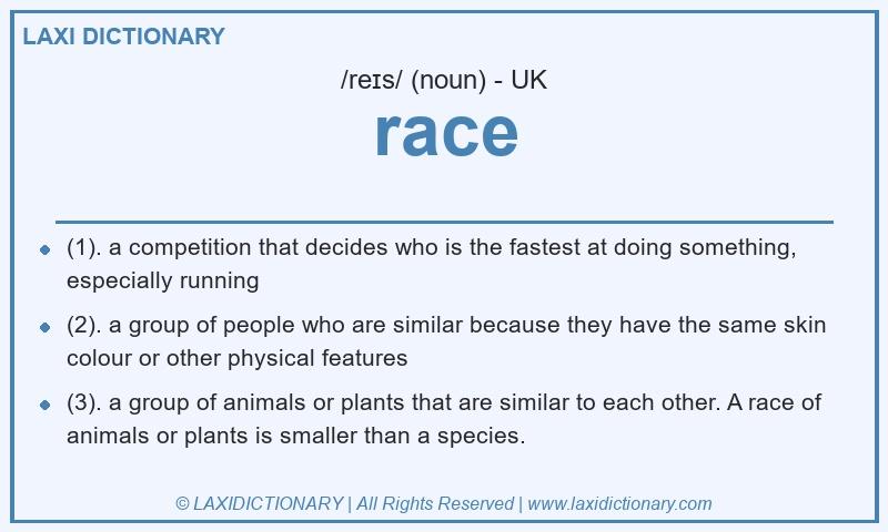Definition race in British English