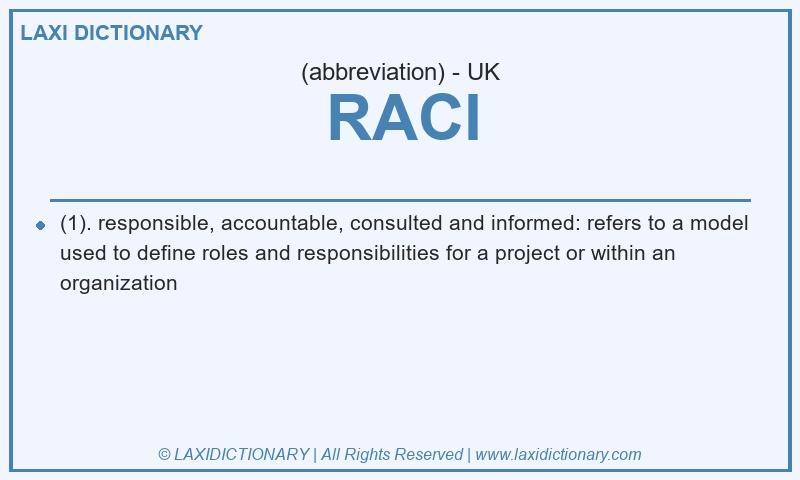 Definition RACI in British English