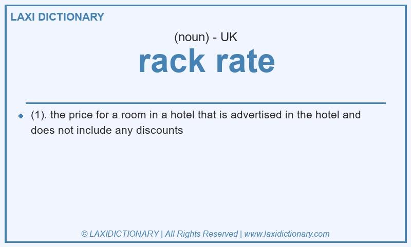 Definition rack rate in British English