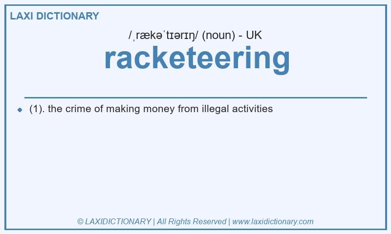 Definition racketeering in British English