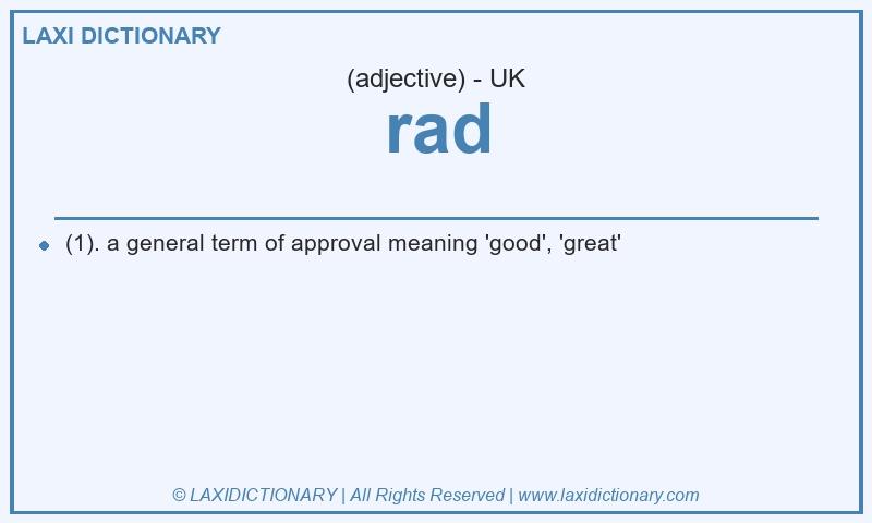 Definition rad in British English