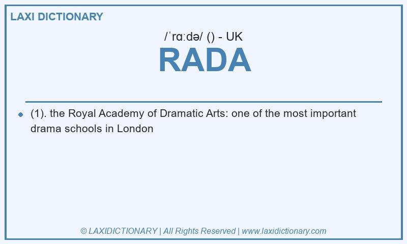 Definition RADA in British English