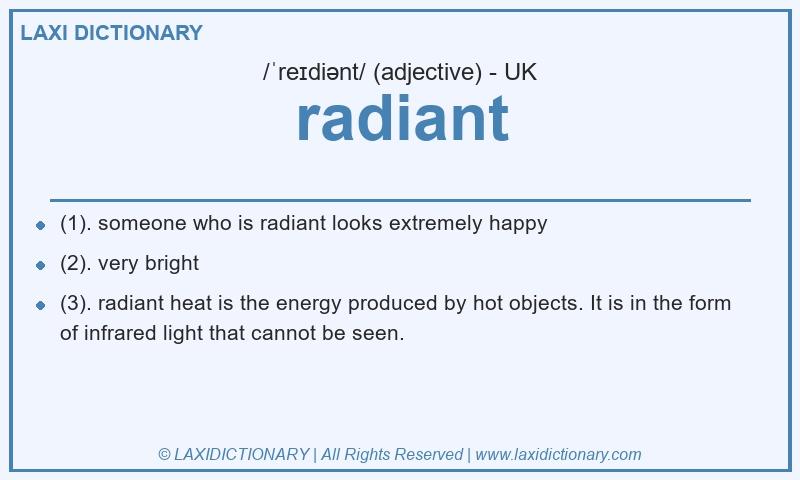 Definition radiant in British English