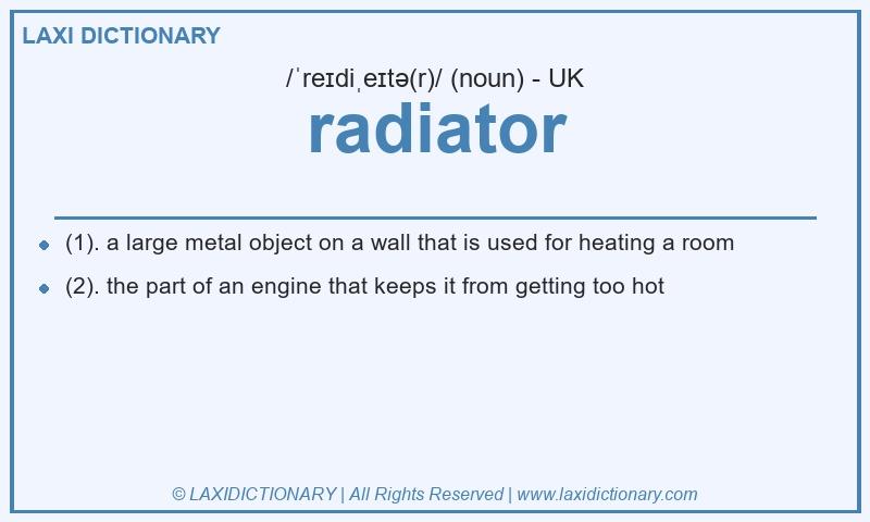 Definition radiator in British English