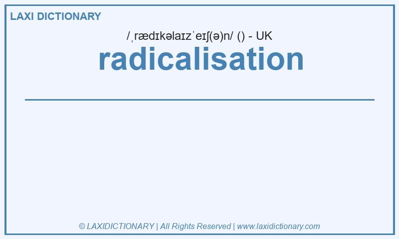 Definition radicalisation in British English