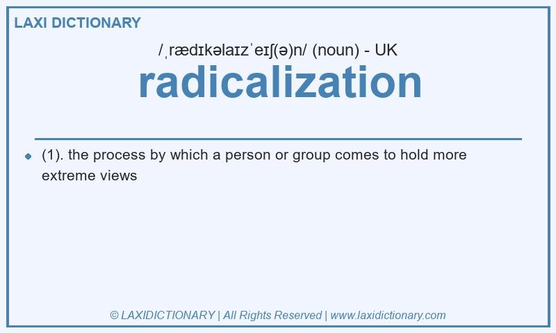 Definition radicalization in British English