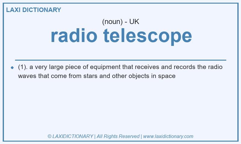 Definition radio telescope in British English