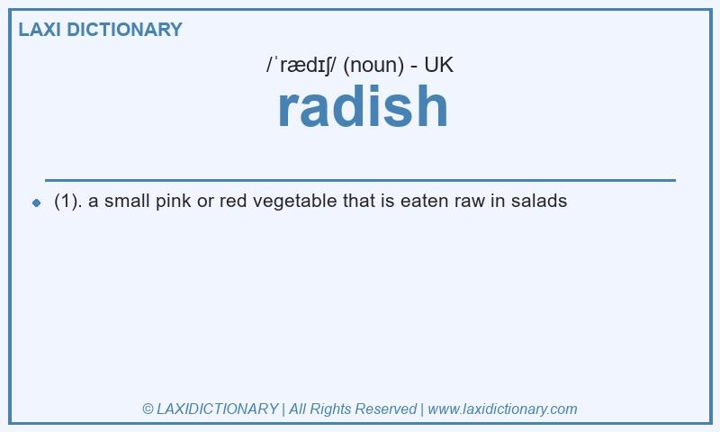 Definition radish in British English