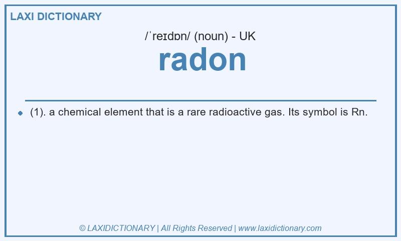 Definition radon in British English
