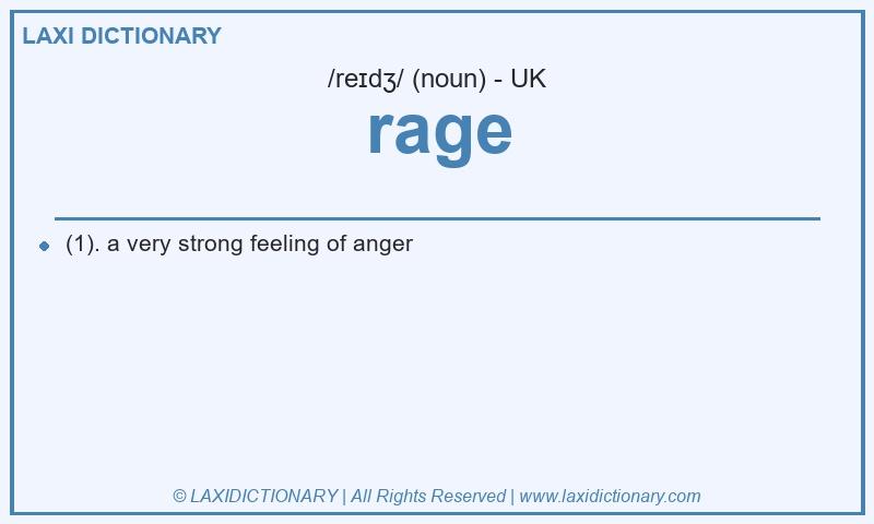 Definition rage in British English