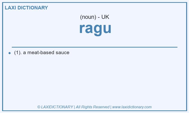 Definition ragu in British English