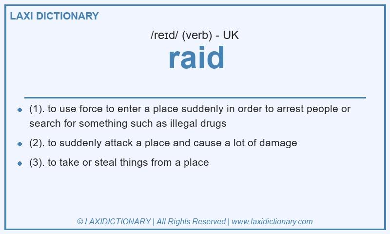Definition raid in British English