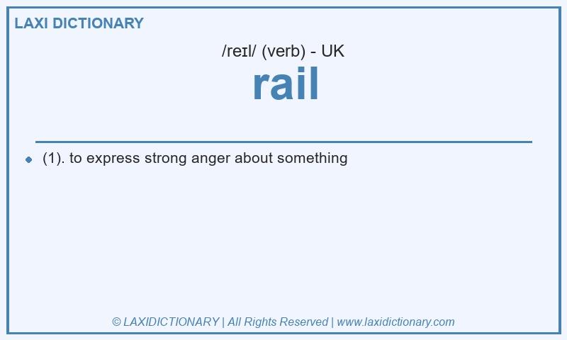 Definition rail in British English