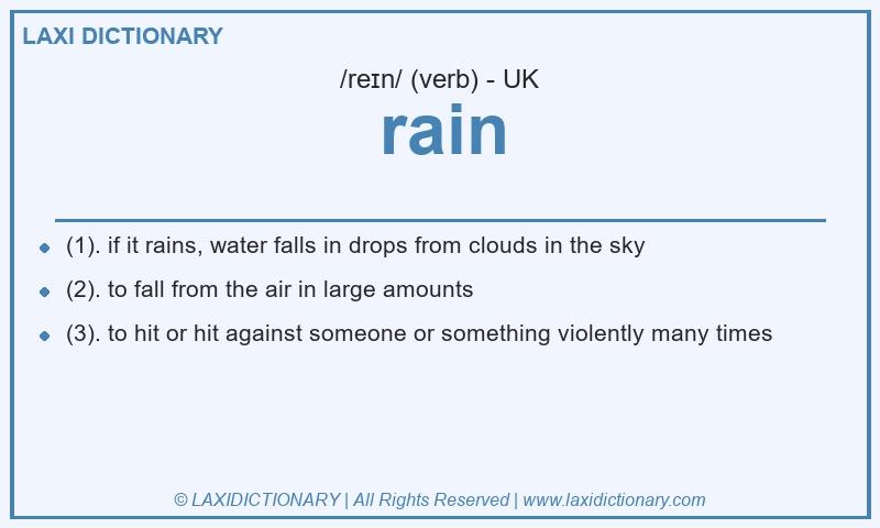 Definition rain in British English