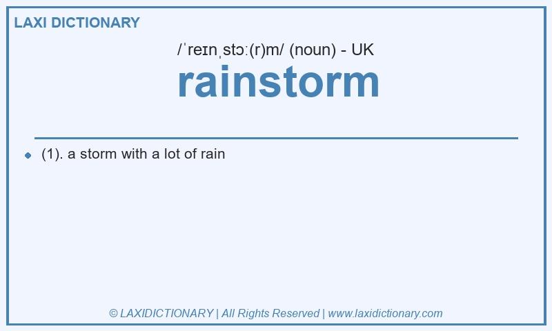 Definition rainstorm in British English