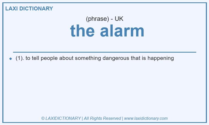 Definition  the alarm in British English