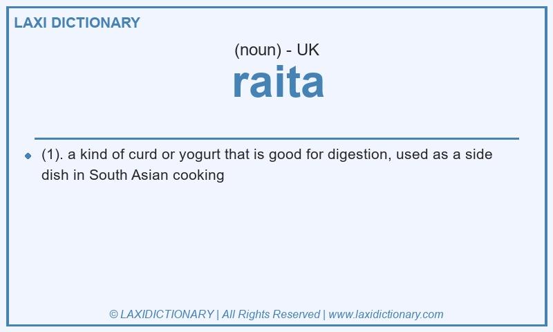 Definition raita in British English