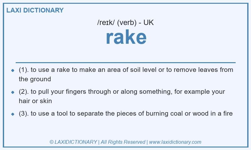 Definition rake in British English