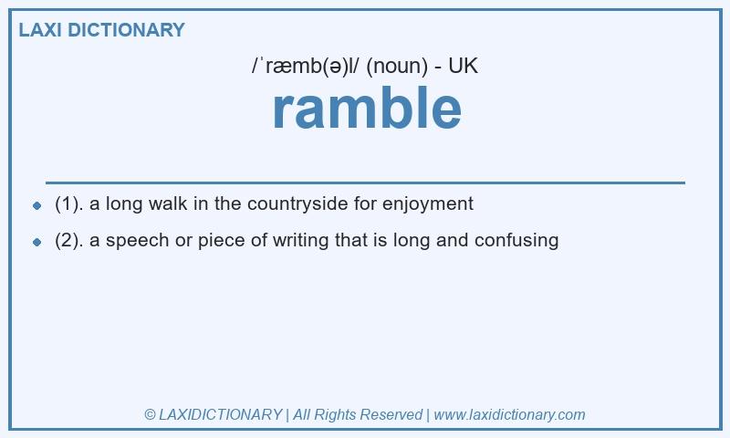 Definition ramble in British English