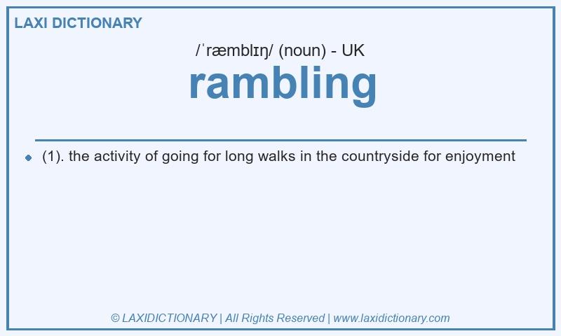 Definition rambling in British English