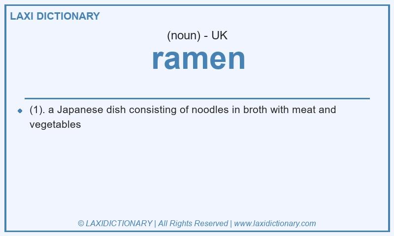 Definition ramen in British English