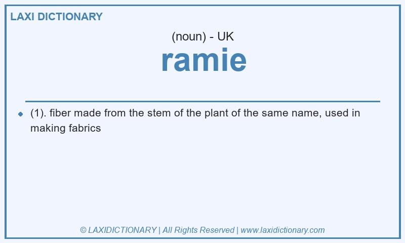 Definition ramie in British English