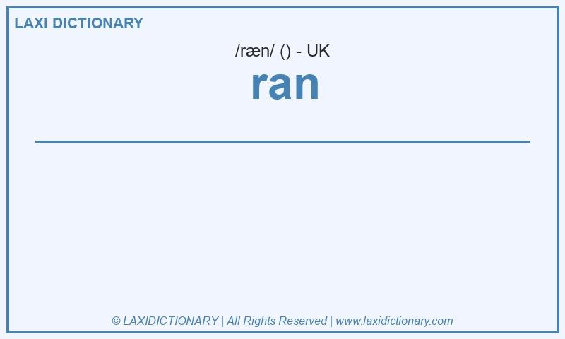 Definition ran in British English