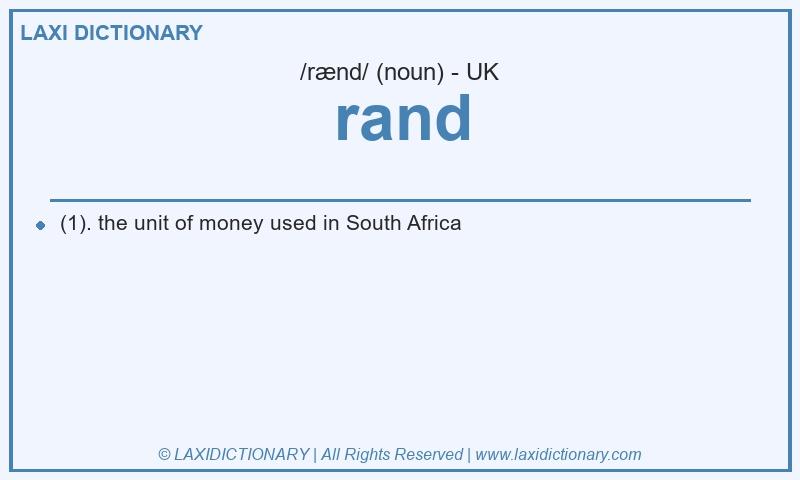 Definition rand in British English