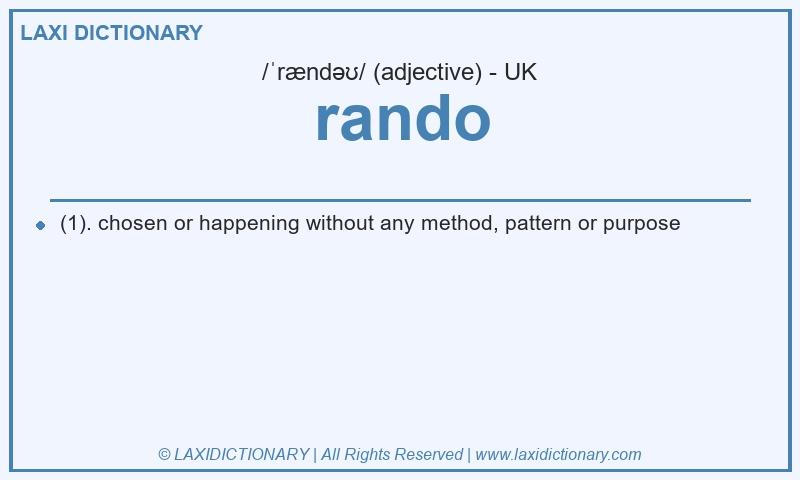 Definition rando in British English