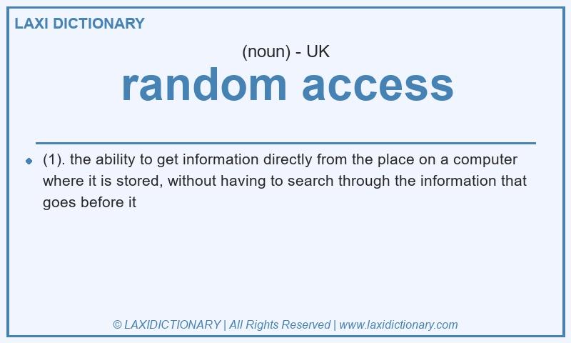 Definition random access in British English