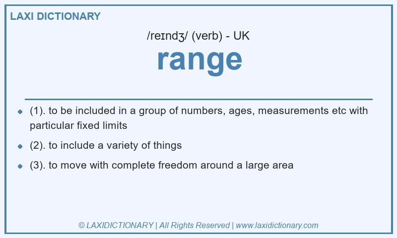 Definition range in British English